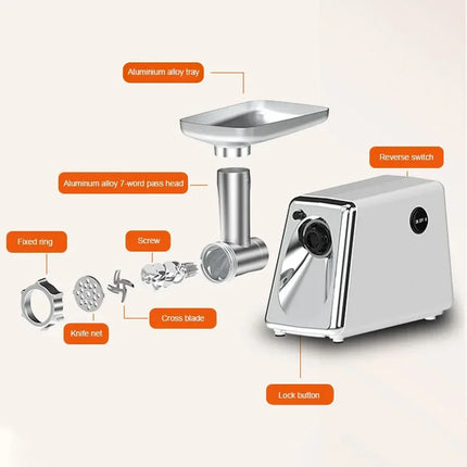 800W Electric Meat Grinder Heavy Duty Grinder Kitchen Electric Meat Chopper Stuffer Maker Food Processor Electric Meat Slicer
