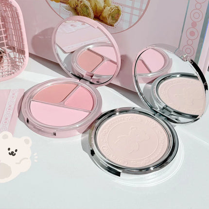 ART VALUE 7PC Makeup Sets Include 3 Colors Matte Lip Mud,1 Pressed Powder,1 Blush,1 Eyes Palette,1 Necklace Beauty Makeup Sets