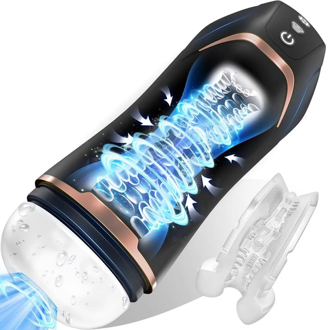 Male Masturbator Penis Pump Male Sex Toys for Men Rotating Vibrating Sucking Licking Adult Toys Men's Sex Toys Pumps & Enlargers