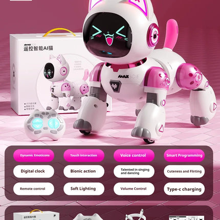 Ai Remote Control Dancing Cat Robot Expression Interactive Intelligent Pet Toy Suitable For Girls Aged 3 To 6 As Birthday Gifts