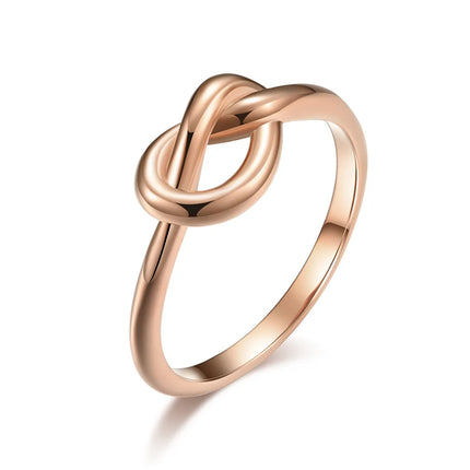Stainless Steel Heart Knot Ring Wedding Band for Women Men Size 4-11