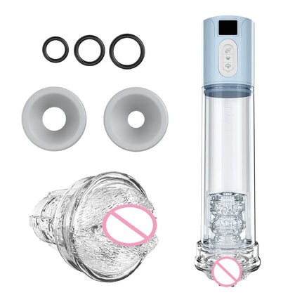 3-Frequency Sucking Penis Pump Inflatable Real Vagina Silicone Inhalation Pump Exercise Glans Male Masturbator Sex Toys For Men