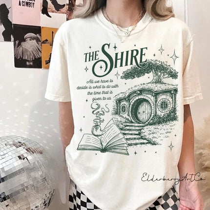 The Shire LOTR Comfort Colors Shirt Fantasy Book Lover Tee Funny Second Breakfast T-Shirt Hobbit Fan Gift Fashion Tops Clothing