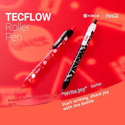 KACO Coca-Cola "Happy Bubbles" Gel Pen,Limited Teceflow Roller Pen 0.5mm Super Smooth ST Tip,Quick-Dry Ink For Journaling&Study