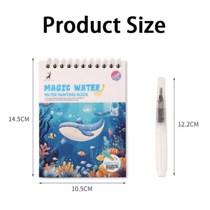 Magic Water Doodle Books Kids Toddlers Drawing Toys Cute Cartoon Unicorn Ocean Forest Animal Reusable Water Painting Cardboard