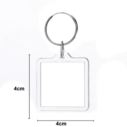 5/50pcs Transparent Rectangle Blank Clear Acrylic Insert Photo Picture Frame Keyring Keychain DIY Split Ring Key Chain Gifts