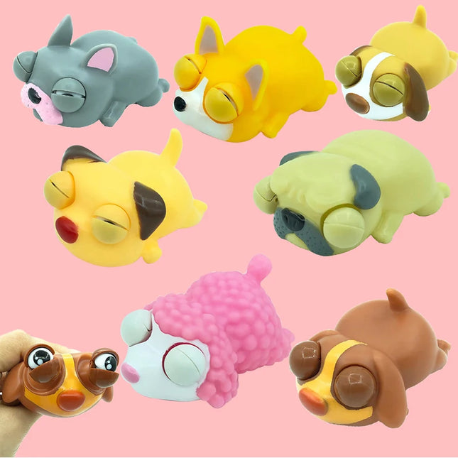 Creative Funny Eyeball Burst Squeeze Eye Toy Love Sleeping Dogs Pinch Toys Adult Kids Stress Relief Fidget Toy Doll Toy