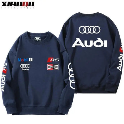 Audi RS Round Neck Hoodie for Men and Women 2025 New Autumn and Winter Loose and Versatile Casual Clothes