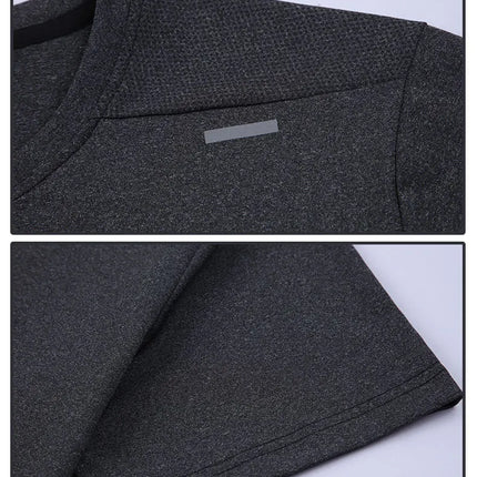 Men's Summer Loose Breathable Short Sleeve Outdoor Cycling Quick Dry Top Running Tracksuits Fitness T-shirts Muscle Tights