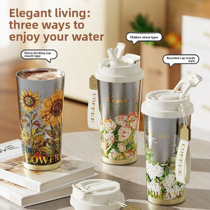 100% Pure Titanium Couples Coffee Mug - 520ml  Cup, Compact Portable for Office/Outdoor/Travel, Coffee Heat Retention