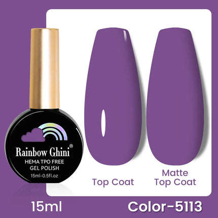 RG 15ml 17 Colors Purple Series Nail Gel Polish Semi-permanent Rich Violet Nail Polish Purple Glitter Gel Varnish For Manicure