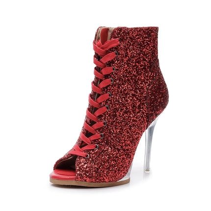 2023 New Fashion Women Heels  Lace-up Boot Stilettos Jazz Dance Lady Shoes For Latin Dancing Outdoor Sexy Stilettos Plus Size