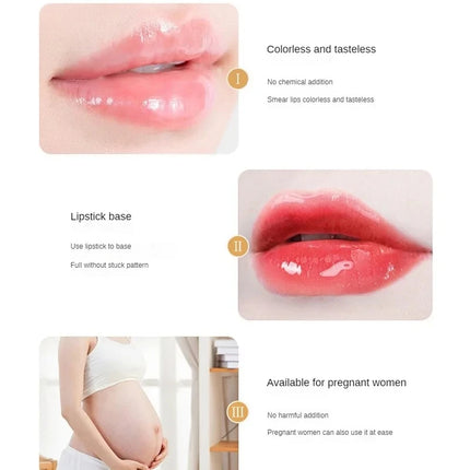 Transparent Honey Lip Oil Long-Lasting Moisturizing Lip Gloss Blam Fades Lip Lines Lipgloss with Big Brush Head Peach Milk Taste