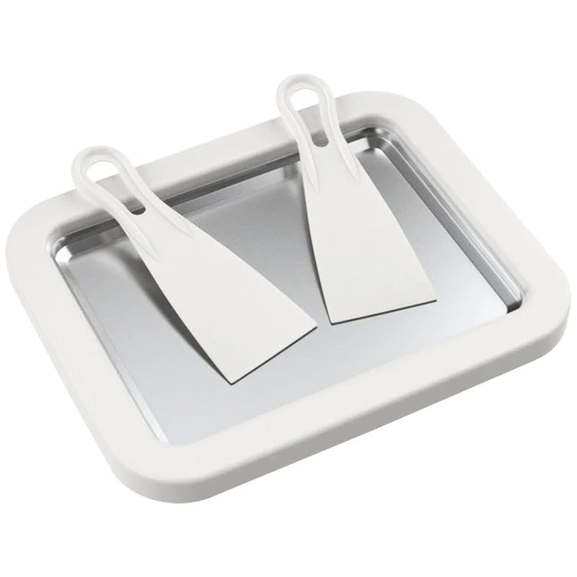 Ice Cream Maker Pan with 2 Scrapers Ice Cream Maker Plate Multifunctional Cold Sweet Fried Food Plate Rolled Ice Cream Maker