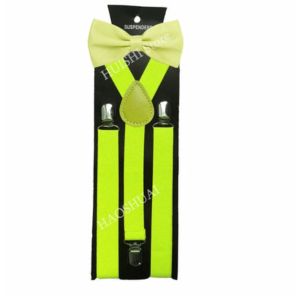 Hot Sale Suspenders Bowtie Sets Mens Women Boys Party Wedding Y-Back Shirt Braces Butterfly Belt Bow Tie Suit Accessories Gift