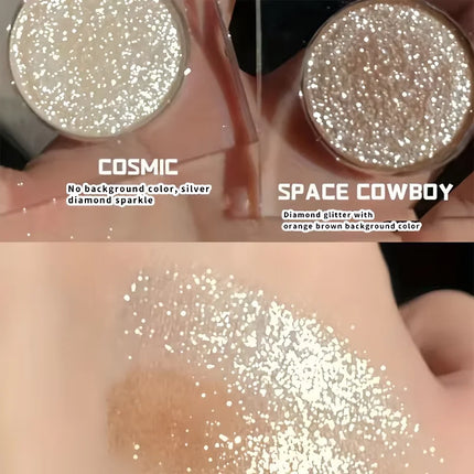 Long-Lasting Glitter Eyeshadow -Radiant High Shine,Face and Eye Highlighter,Sparkling Powder Eye Makeup for Eyelids & Cheekbones