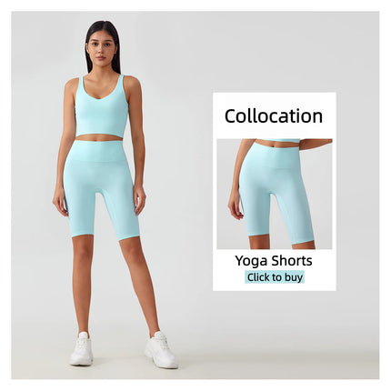 Sports Bra for Women Yoga Top Fixed Chest Pad Gym Vest Shock-proof Workout Tops Yoga Clothes U-shaped Back Fitness Crop Top