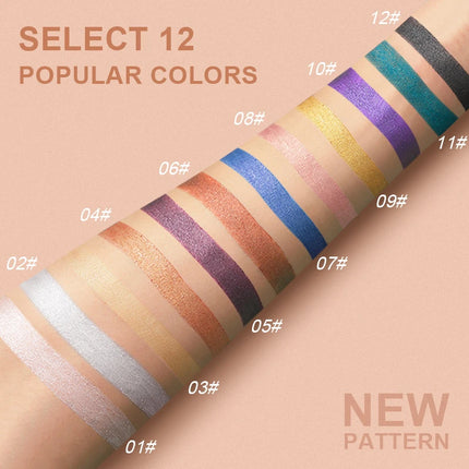 12-Piece Eyeshadow Pen Set, Pearlescent Fine Shimmer, Delicate and Silky, Non-Smudging, Multi-Use, High-Gloss Contouring, One-Swipe Application, Eye-Enhancing, Waterproof, Long-Lasting, Versatile Eyeshadow