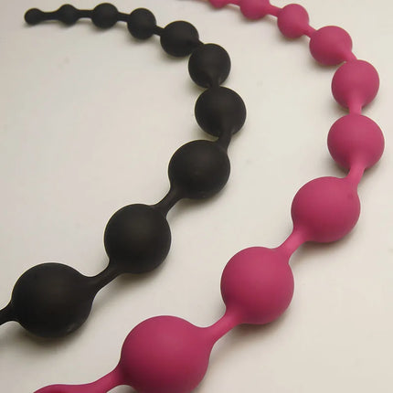 Silicone Anal Beads Sex Toys,10 Increasing Size Balls Anus Butt Plug,Analplug Buttplug Butplug With Easy Pull Loop Handle