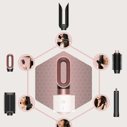 Professional Multi Hair Styler Hot Air Brush Curling Iron Barrel Hair Dryer Straightener Salon Grade for Versatile Hair Textures