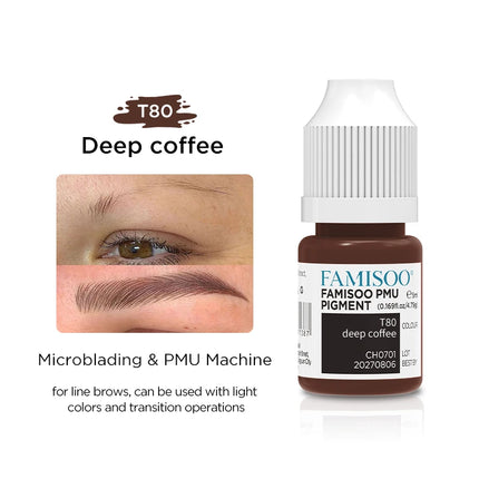 FAMISOO 5ML Permanent Makeup Pigment Ink Eyebrows Ink Emulsion Tattoo Eyebrows Eyeliners Pigments Tattoo Pigments Cool Color