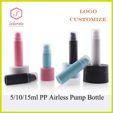 10/20/50/100Pcs 5ml 10ml 15ml Travel Cream Pump Bottle Serum Refillable Bottle PP Airless Foundation Packaging Cosmetic JX50401