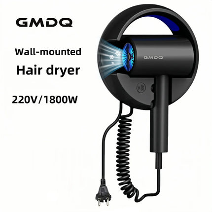 GMDQ Wall-mounted Hair Dryer 1800W Overheat Protection European Plug 220V Modern White/Black Design Suitable for Home/Office/Hot