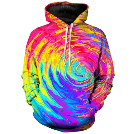 2024 autumn/winter 3D Printing Oil Painting Colorful Pullover Fashion Street men's Sportswear Casual Long Sleeve Unisex Hoodie