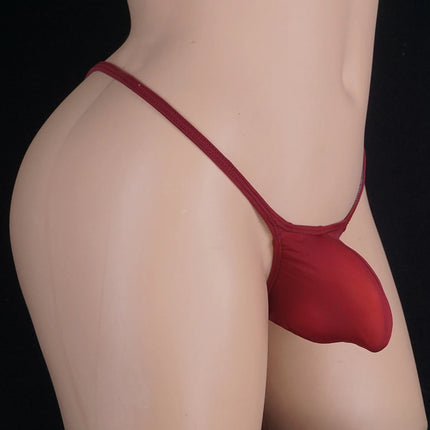 Homme Sexy Men Gay Underwear Penis Pouch Micro G String Transparent U Convex Ice Silk Thong Jockstrap Men Sissy Panties Lingerie