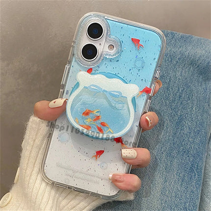 Korea Quicksand Shake Fish Tank Magnetic Holder Grip Tok Griptok Phone Stand Holder Support For iPhone For Pad Magsafe Smart Tok