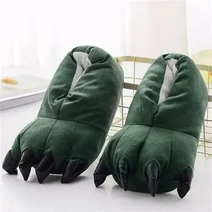 Blue Animal Paw Slippers For Boy Girl Unisex Kids Cute Monster Claw Slippers Cartoon Soft Plush Warm Home Slippers Child Shoes
