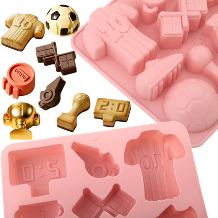 11-Cell Football Theme Design Silicone Chocolate Cake Mould DIY Candy Chocolate Mold Ice Cube Tray Kitchen Dessert Baking Tools