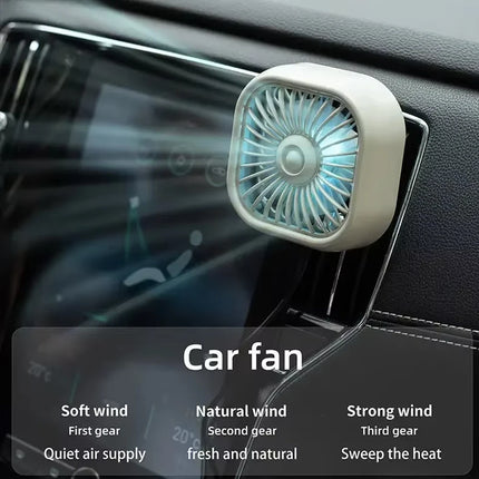 New Car Air Conditioner Fan Air Outlet Fan Three-Speed Adjustment Colorful Light Mini Usb Fan Car Cooler Multi-Function Mini Fan