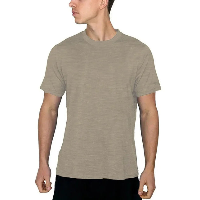 100% Merino wool 15.5Micro T Shirt Men Superfine Base Layer Short Sleeve shirt Quick dry Wicking Breathable Anti-Odor Asian Size