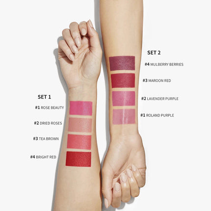4 pcs/set Cigarette Lipstick Set Long Lasting Lip Glaze Matte Lip Gloss Waterproof Lip Stick Tube Nude Lip Tint Makeup Cosmetics