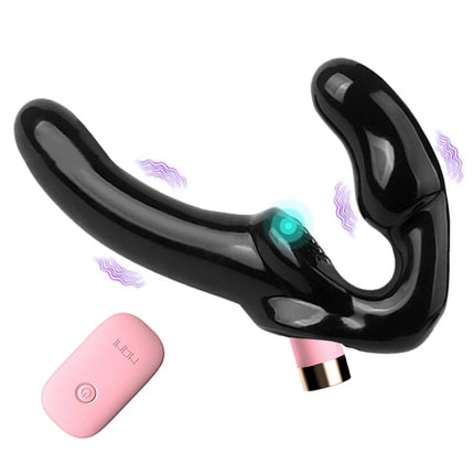 Strapless Vibrating Strap-on Dildo for Couples Strapon For Lesiban Wireless Remote Control Double-heads Vibrator Adult Sex Toys