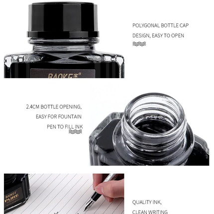BAOKE 40ml Fountain Pen Ink Bottle Pigment Pure Pen Ink
