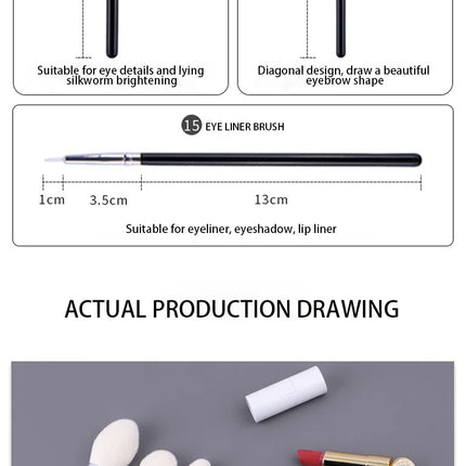 15 Pcs Makeup Brush Set Cosmetic Brushes Makeup Brushes Goat Hair for Eyebrow Eyeshadow Foundation Travel Portable with Pouch