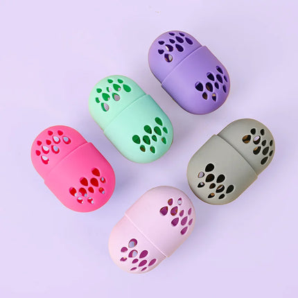 Empty Makeup Sponge Holder Eco-Friendly Silicone Beauty Egg Organizer Breathable Drying Storage Case Cosmetic Puff Holder Box