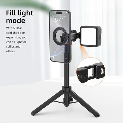 VRIG Magnetic Phone Holder Tripod Mount MagSafe Phone Stand W 1/4 Cold Shoe for iPhone 16 15 14 Samsung Phone Camera Accessories