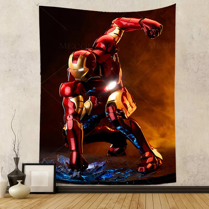 Iron Man Red Flash Backdrop for Birthday Party Decor Hero Marvel Superhero Background for Baby Shower Party Cake Table Supplies