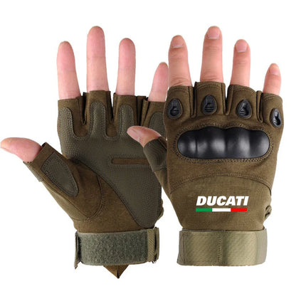 Men's Tactical Fingerless Gloves Anti-Slip Protective Riding Gloves For Ducati Scrambler Multistrada 950 1100 1260 Sport Monster