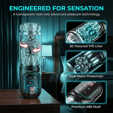 Automatic Male Masturbator Cup with Upgrade 12 S Vacuum Pump & 7 Sucking Rotating Licking Thusting Modes Pocket Pussy Stroker Blowjob Sex Toys For  MenAdult Toys Mens Sex Toys Pocket Pussy Pumps & Enlargers