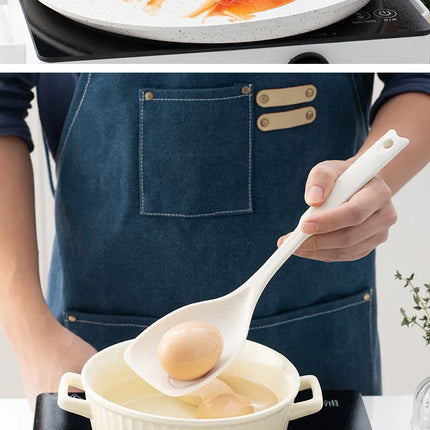 Kitchen Tool Silicone Spoon Multi purpose Grip Comfortable Anti slip Round Handle Large Cookware Tableware Spoon