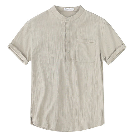 Summer New Men's Short-Sleeved T-shirt Cotton and Linen Casual Men's T-shirt Shirt Male Breathable S-3XL