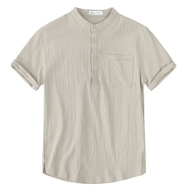 Summer New Men's Short-Sleeved T-shirt Cotton and Linen Casual Men's T-shirt Shirt Male Breathable S-3XL
