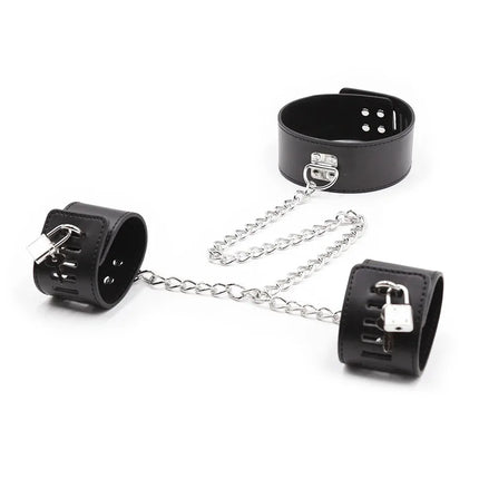 Sex Games for Adults Tools Leather Neck Collar Handcuffs Ankle Cuffs Erotic BDSM Bondage Restraints Sex Toys For Couples