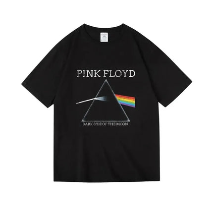 Pink Floyd The Moon Album T-shirt Tops Vintage Men Women Oversized Streetwear Y2k Cotton Clothes Hip Hop Male Female Clothing