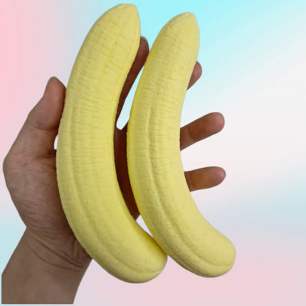 Stress Relief Banana Pulp Squishy Toy, PU Slow Rebound Sensory Fidget Ball, Milky Scent Non-Edible Soft Durable for Adults Kids