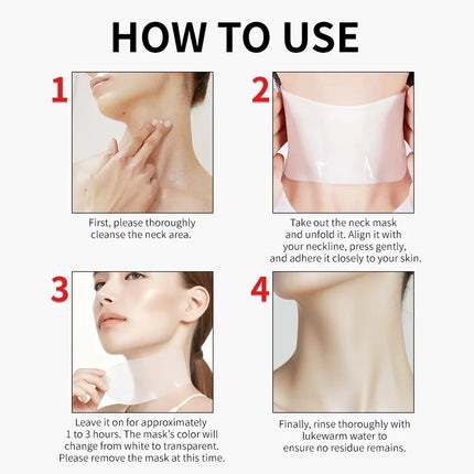 Overnight Collagen Neck Mask Anti Wrinkle 4Pcs/Box Moisturizing Lift Firming Neck Mask Hyaluronic Acid for All Skin Types